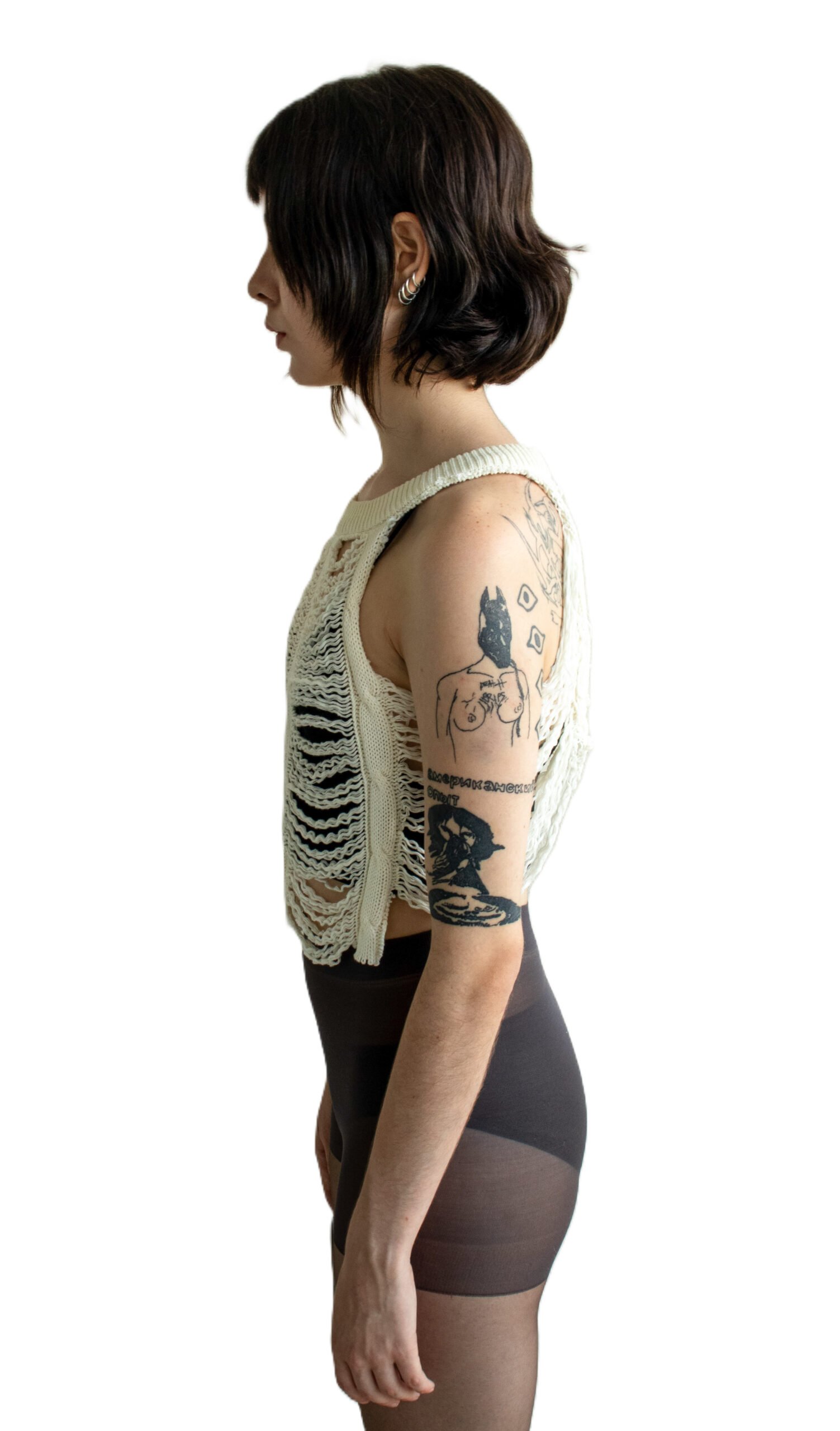 Cropped Knitted Tank Top - Image 2