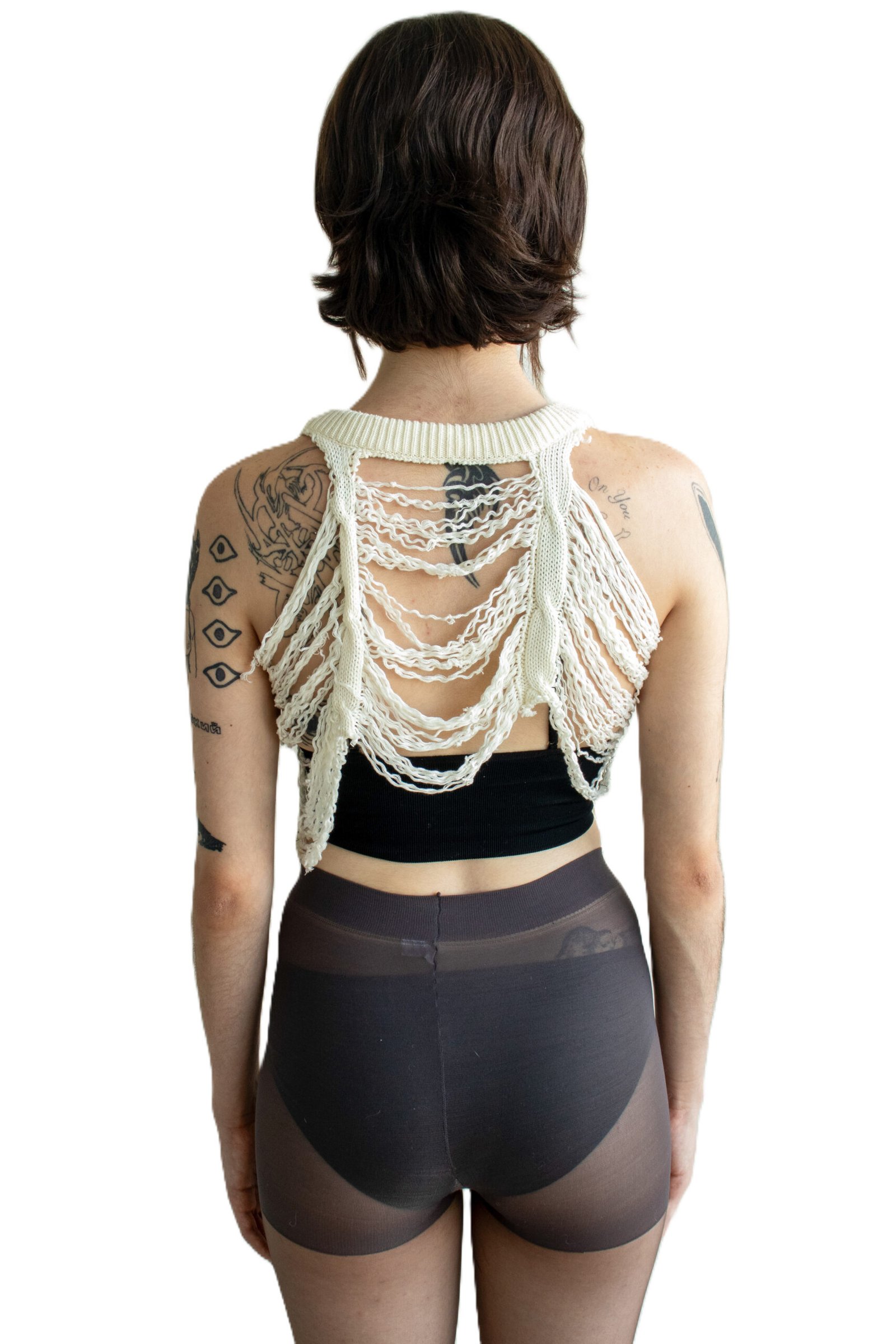 Cropped Knitted Tank Top - Image 3