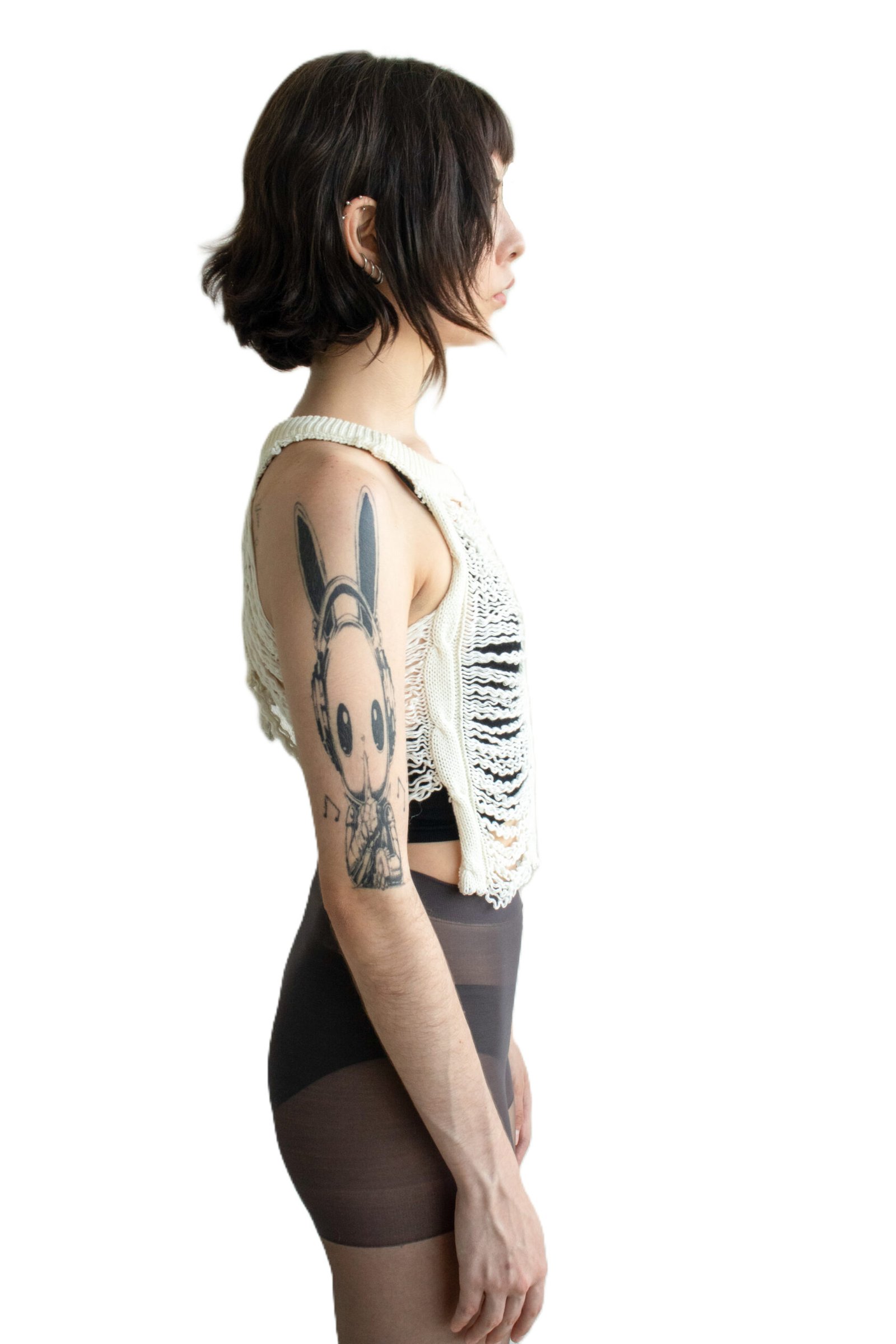 Cropped Knitted Tank Top - Image 4