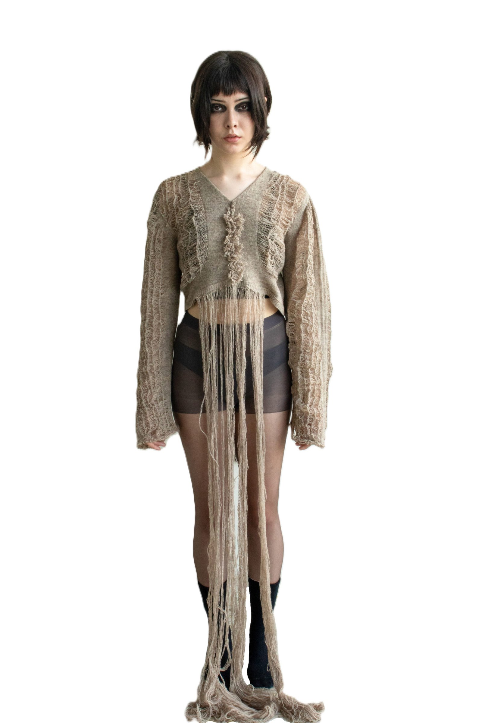 Knitted Beige Dress - Image 2