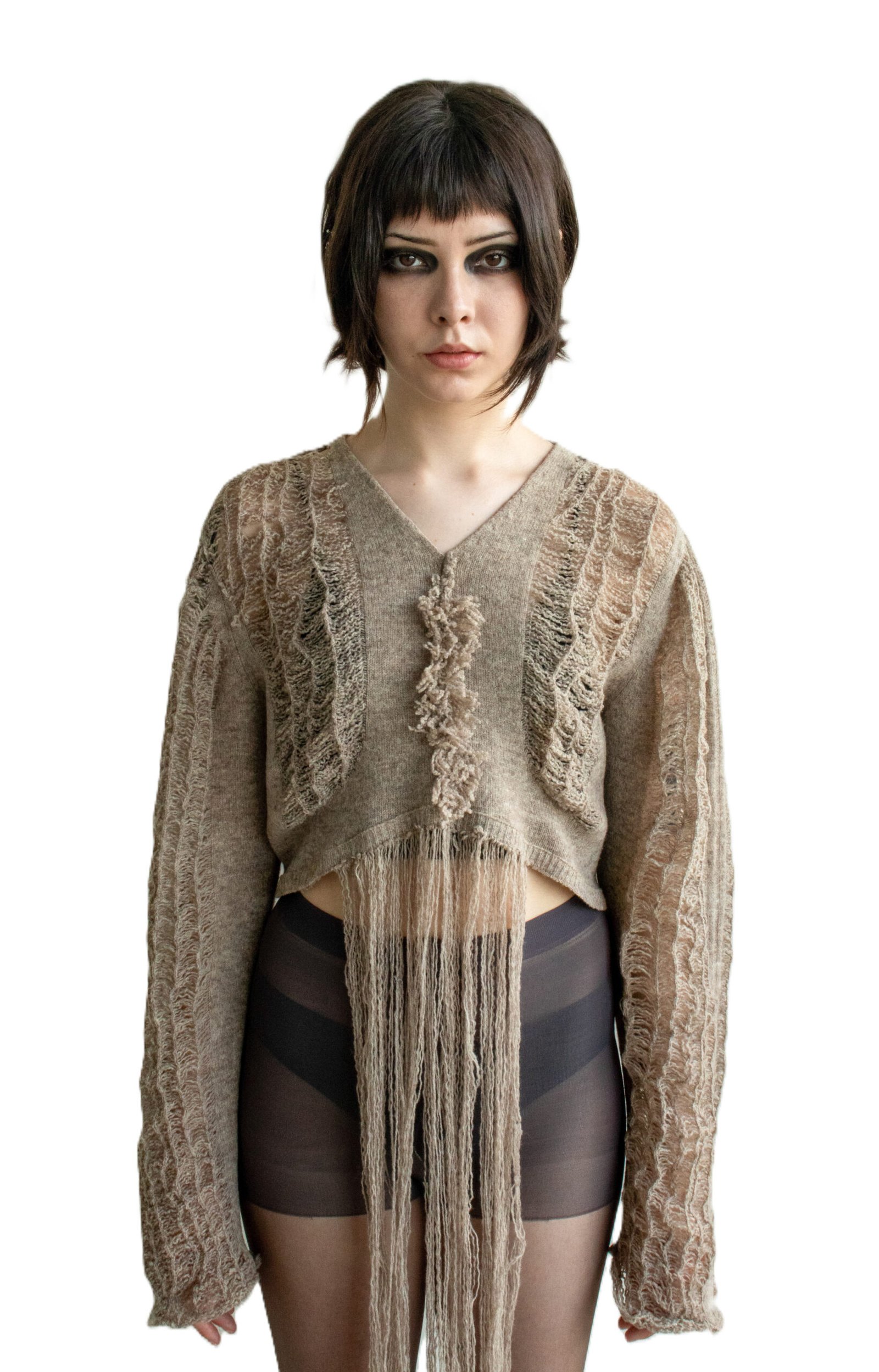 Knitted Beige Dress - Image 1